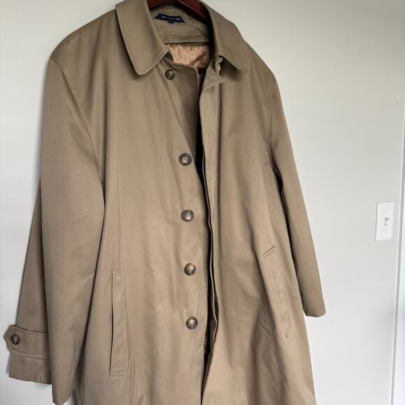 Vintage Chaps Ralph Lauren Trench Coat Large Thinsulate Lining Quiet Luxury Fall - Picture 4 of 15